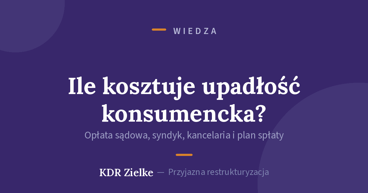 Ile kosztuje upadłość konsumencka?